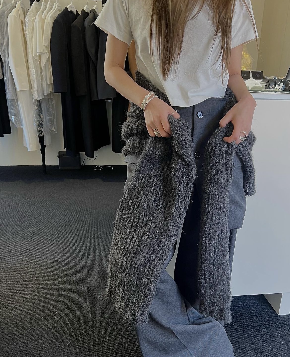 Wool  transform pants - charcoal