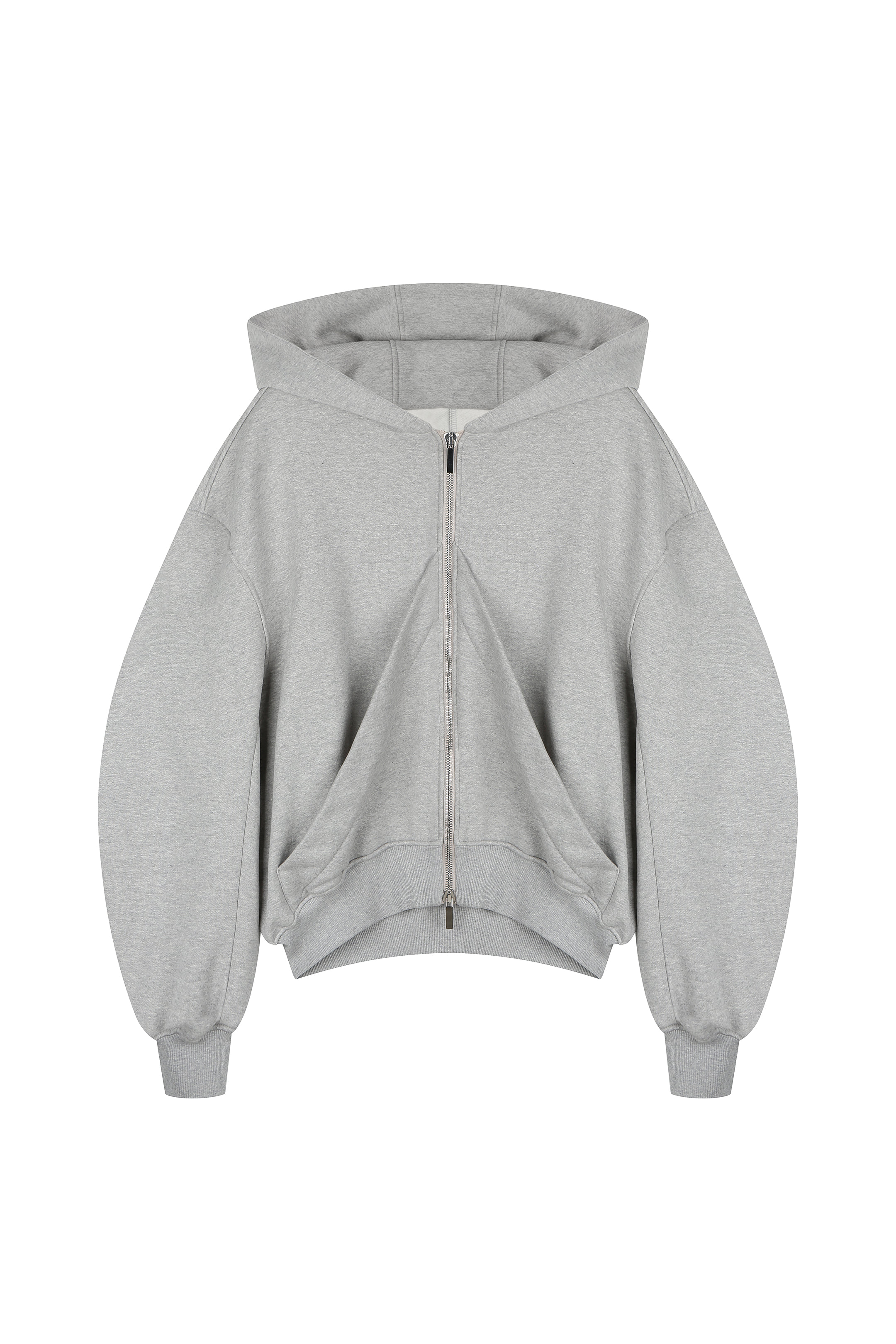 Oversized full-zip hoodie - gray