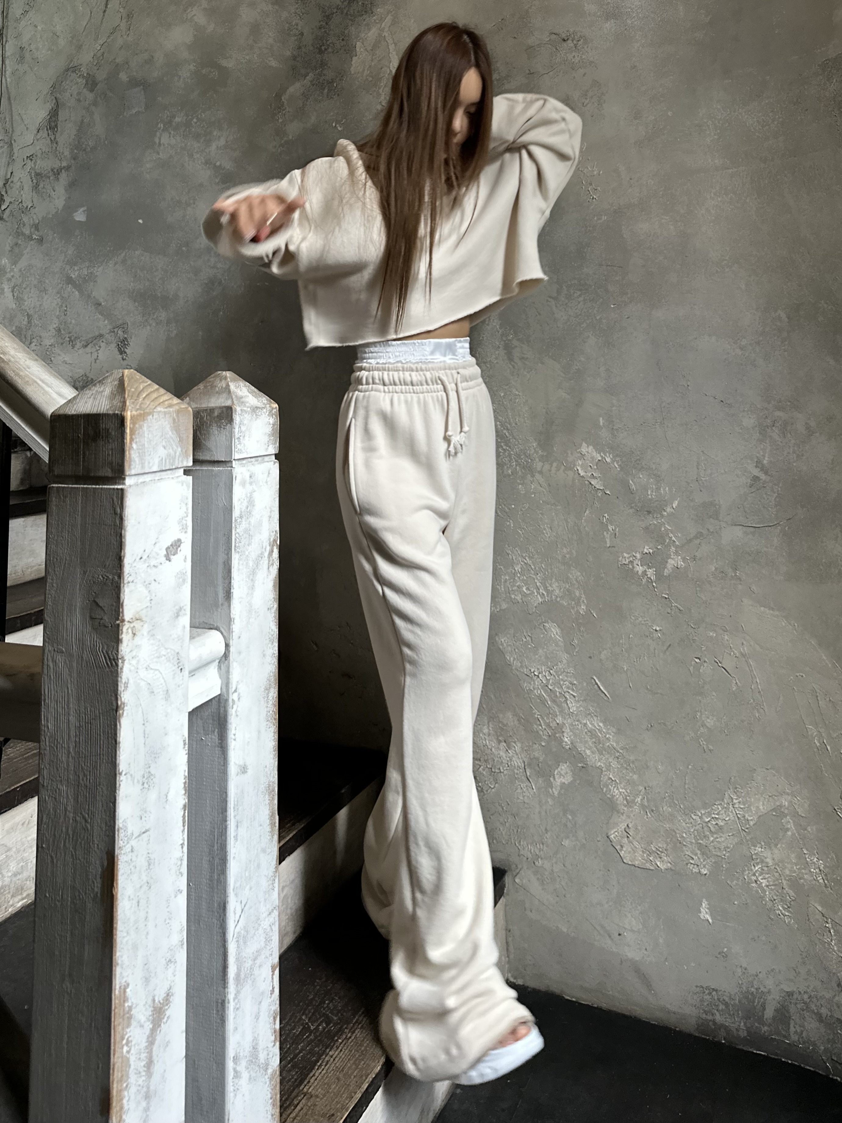 Ivory enclave layered lounge pants