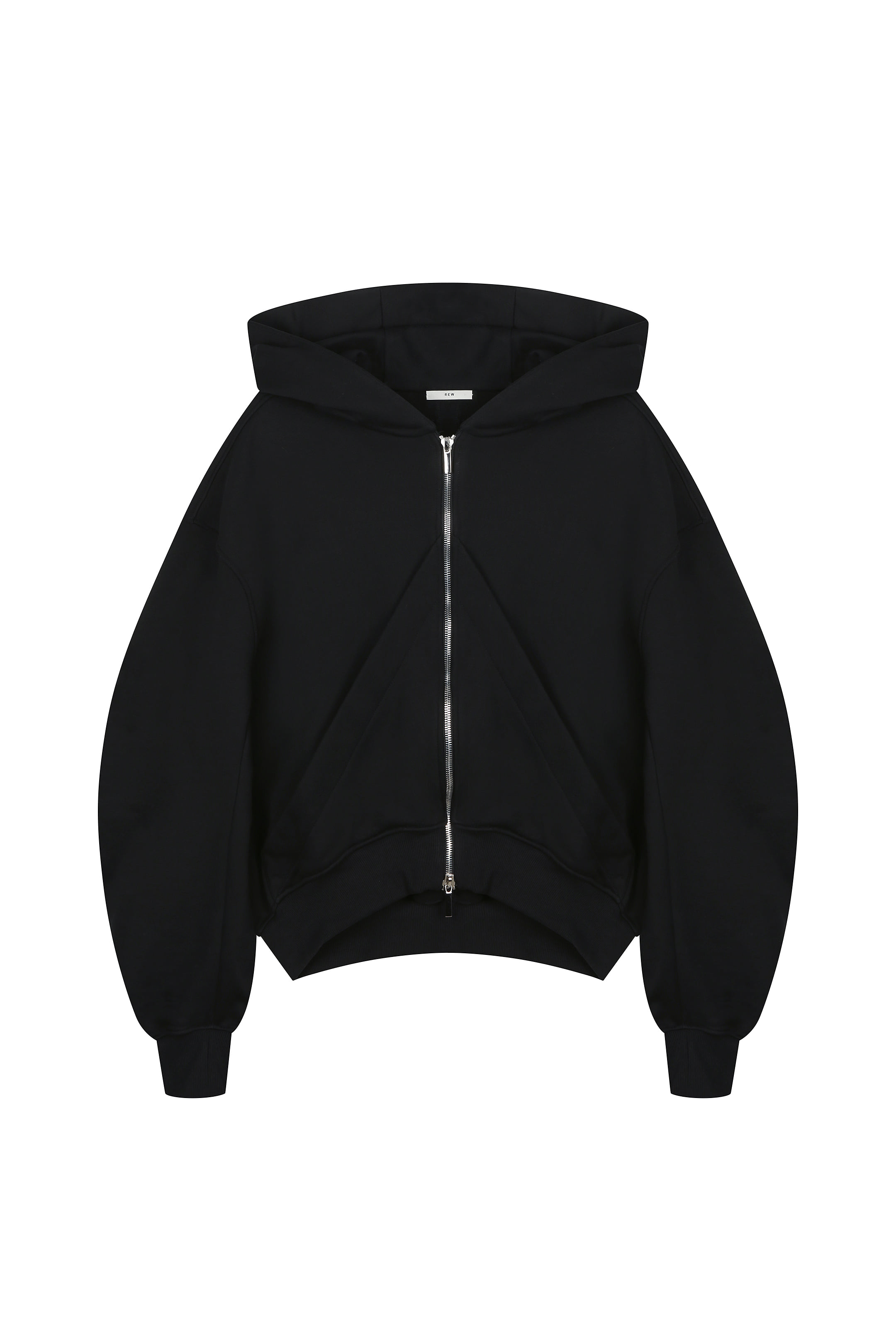 Oversized full-zip hoodie - black