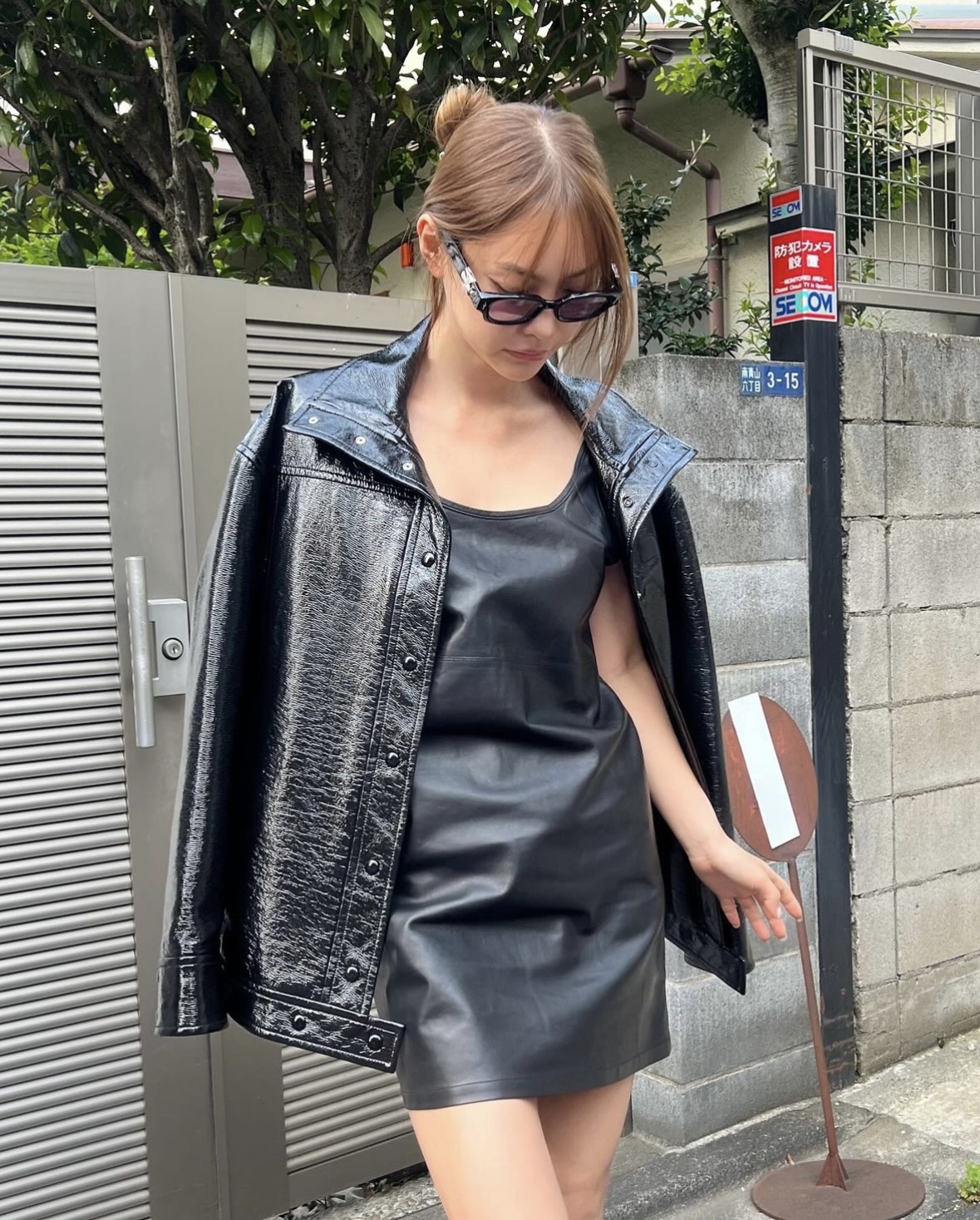 leather mini dress